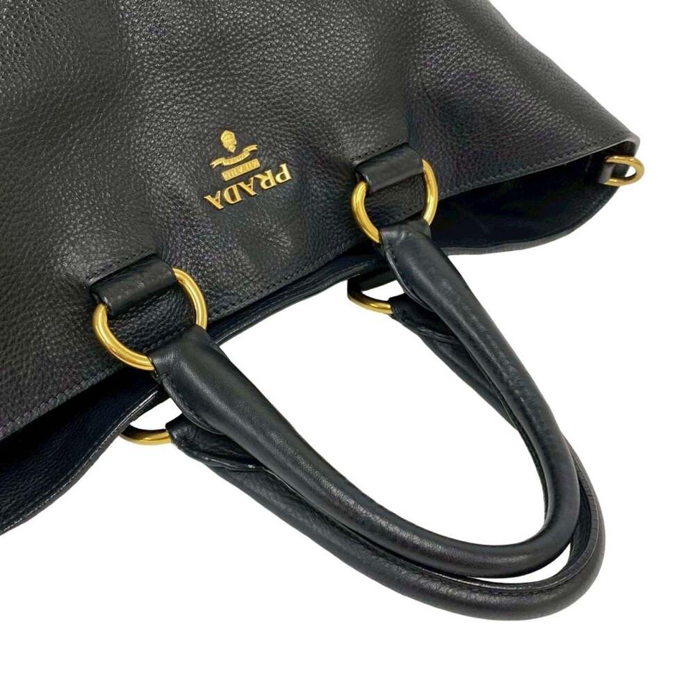 PRADA Black Leather Shoulder Bag - Picture 4 of 10